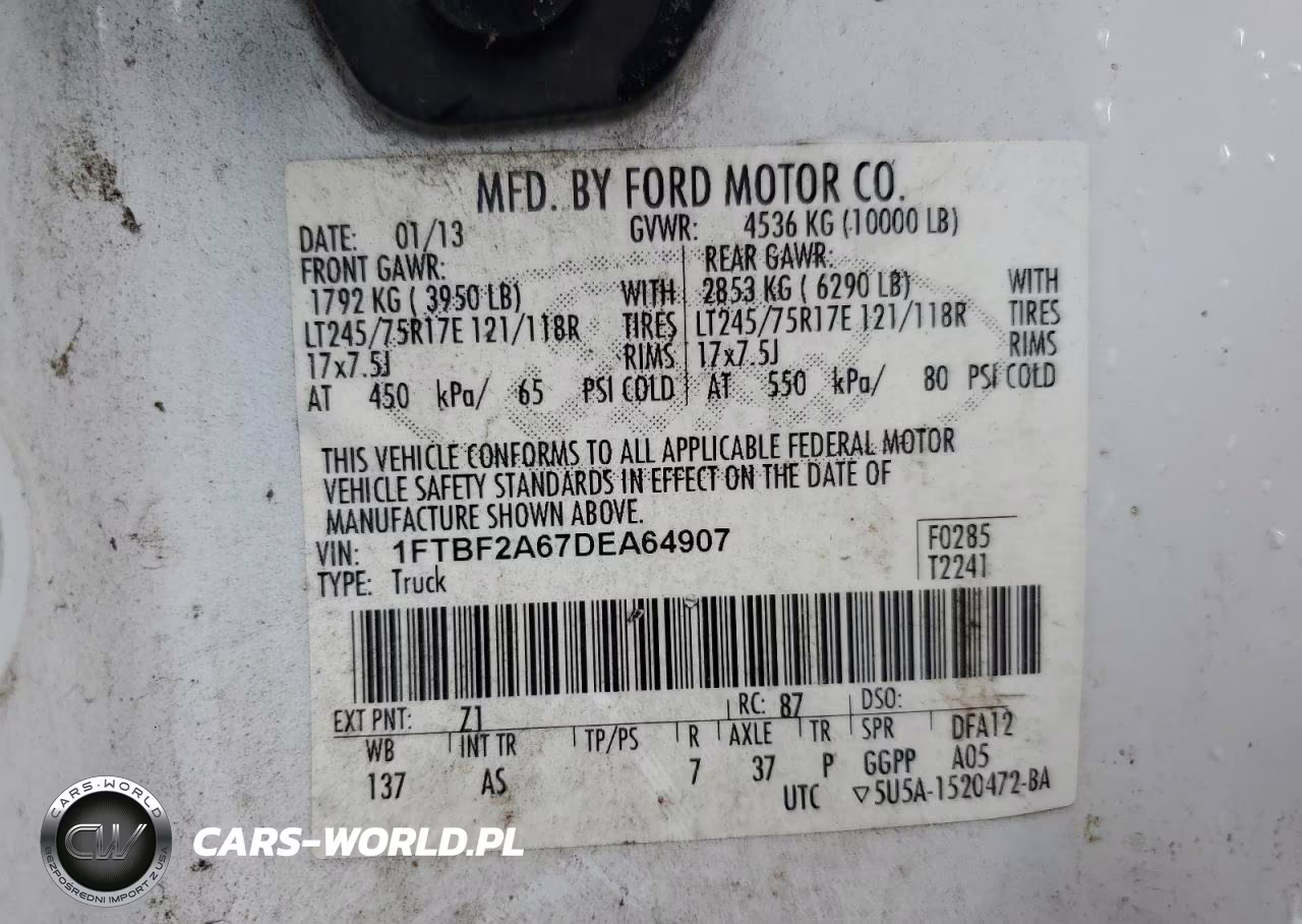 2013 Ford F250 Super Duty VIN:1FTBF2A67DEA64907 - 12