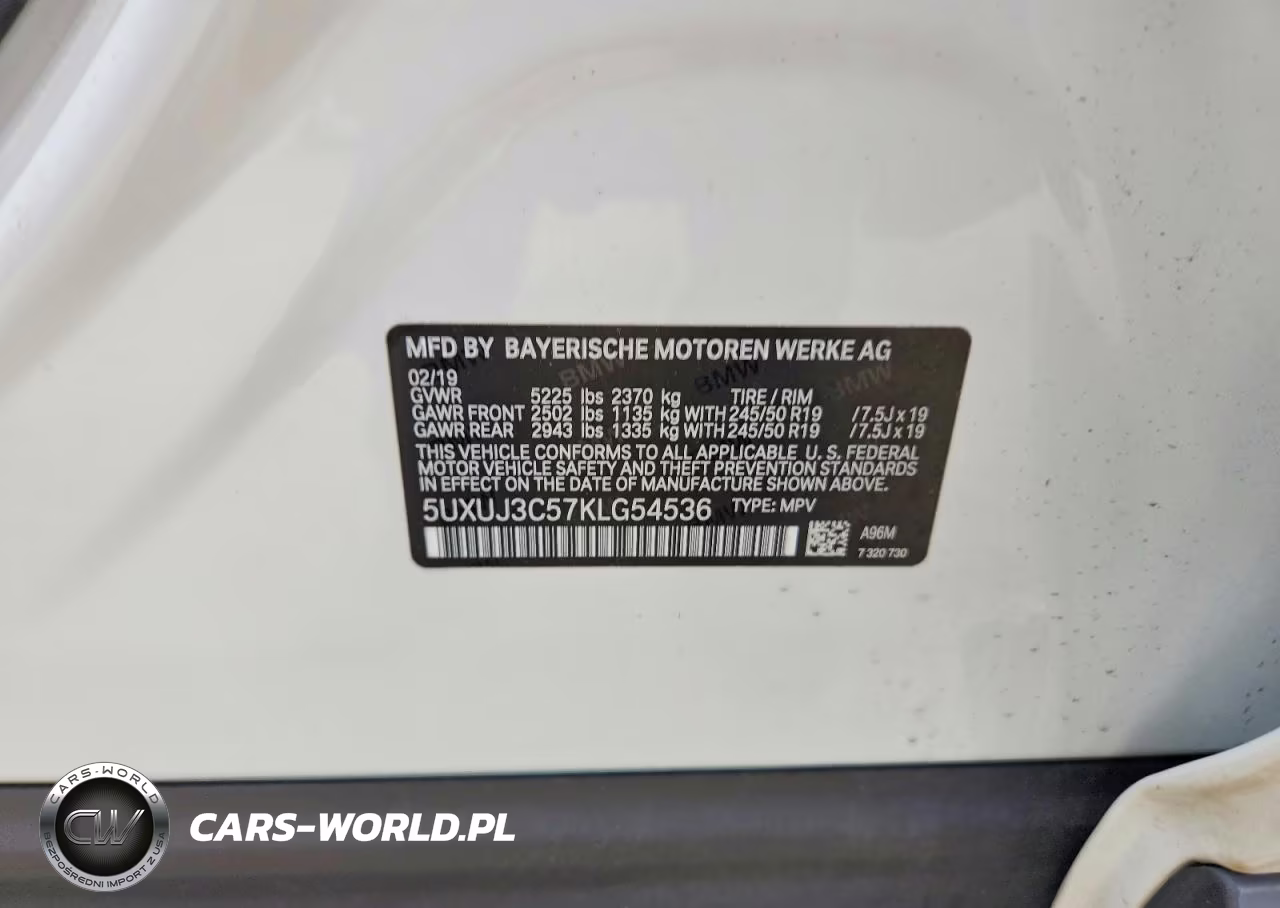 2019 BMW X4 xDrive30I VIN:5UXUJ3C57KLG54536 - 13