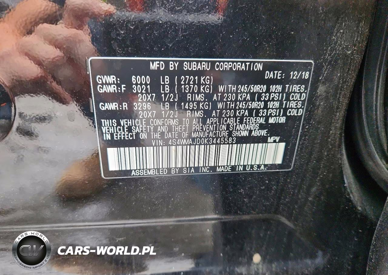 2019 Subaru Ascent Limited VIN:4S4WMAJD0K3445583 - 14