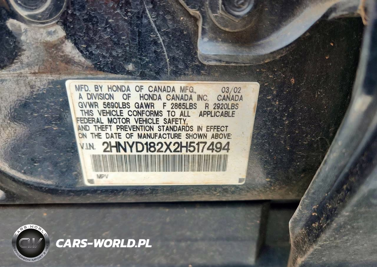 2002 Acura Mdx VIN:2HNYD182X2H517494 - 13