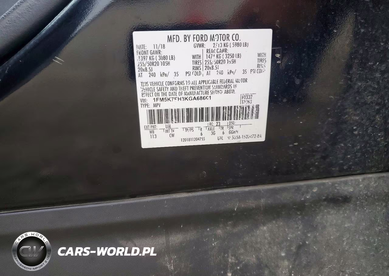 2019 Ford Explorer Limited VIN:1FM5K7FH3KGA68661 - 13