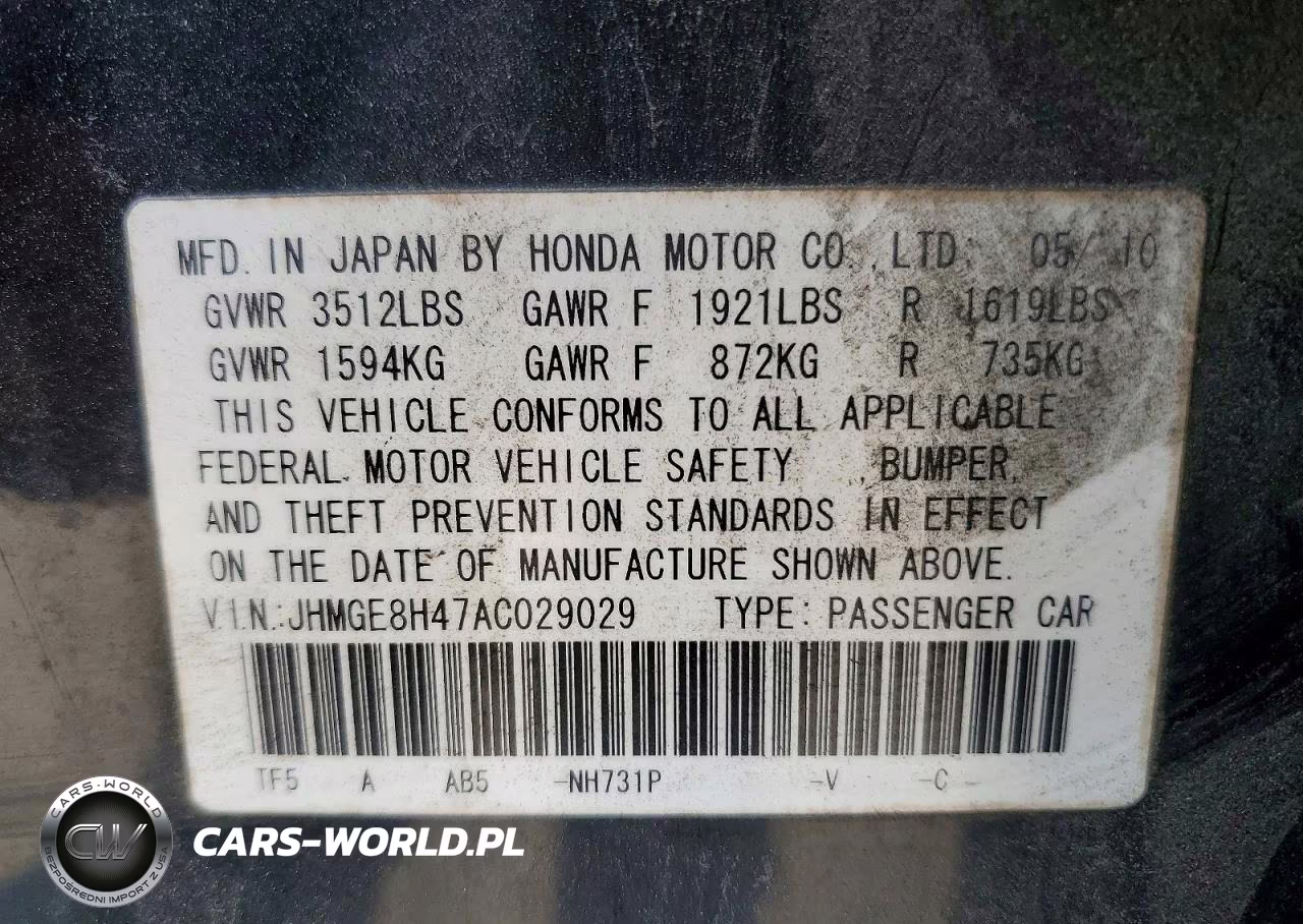 2010 Honda Fit Sport VIN:JHMGE8H47AC029029 - 12