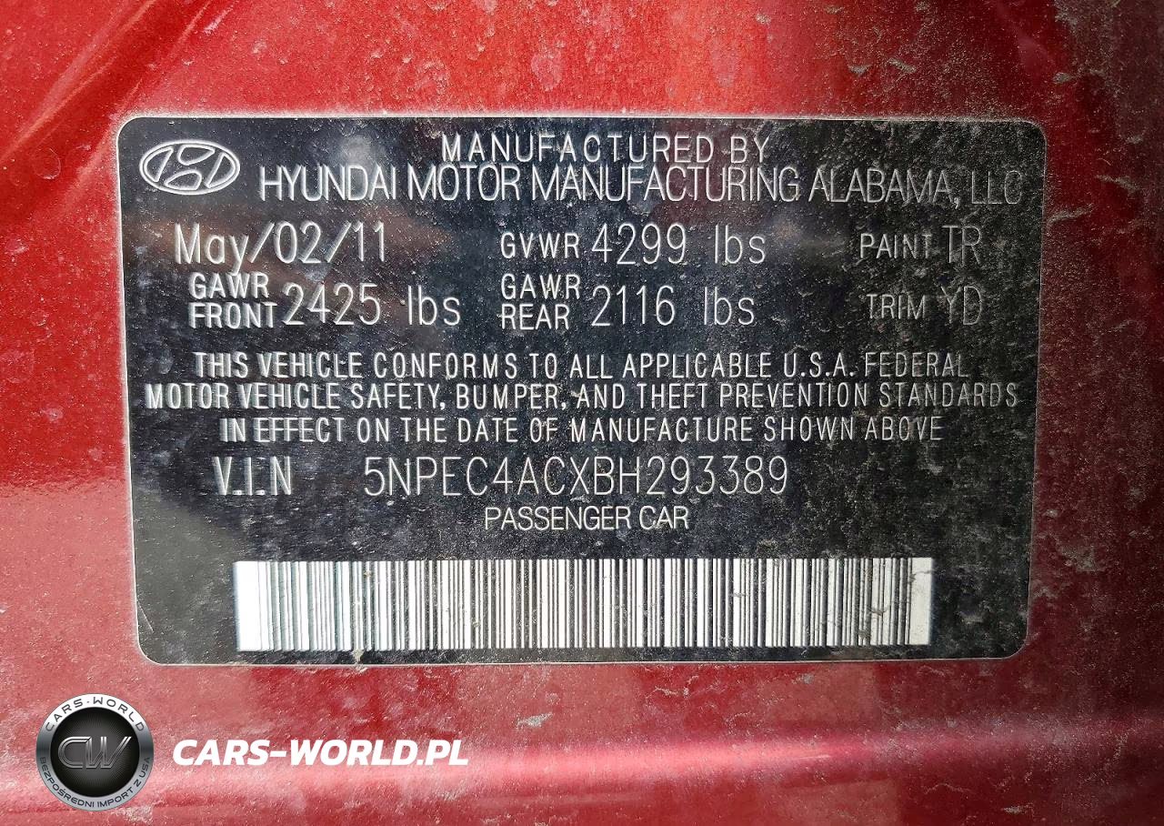 2011 Hyundai Sonata Limited VIN:5NPEC4ACXBH293389 - 12