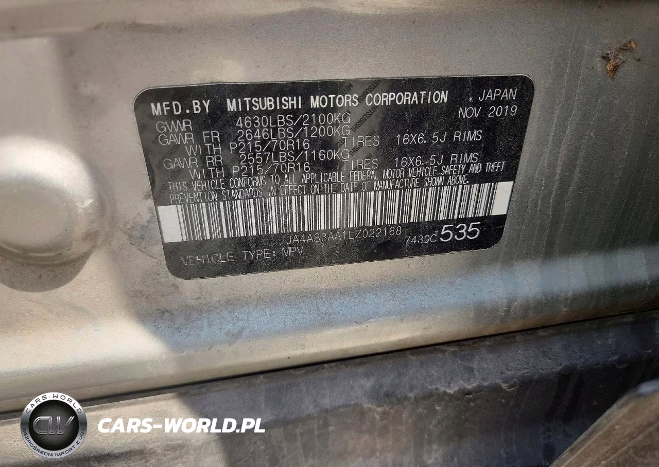 2020 Mitsubishi Eclipse Cross Es VIN:JA4AS3AA1LZ022168 - 13