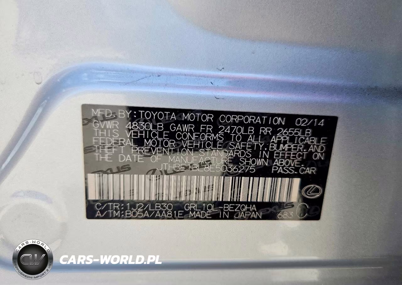 2014 Lexus Gs 350 VIN:JTHBE1BL8E5036275 - 12