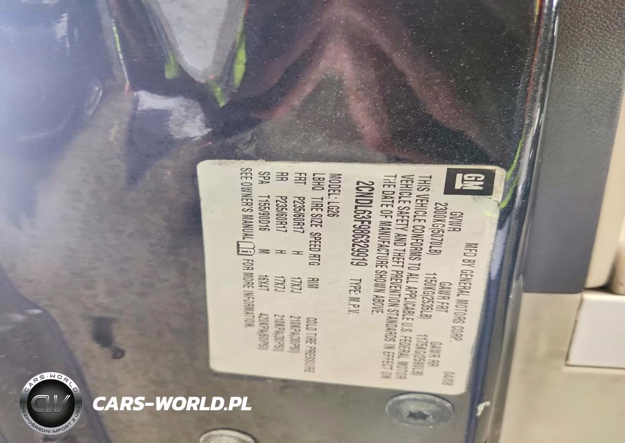 2008 Chevrolet Equinox Lt VIN:2CNDL63F986329919 - 13