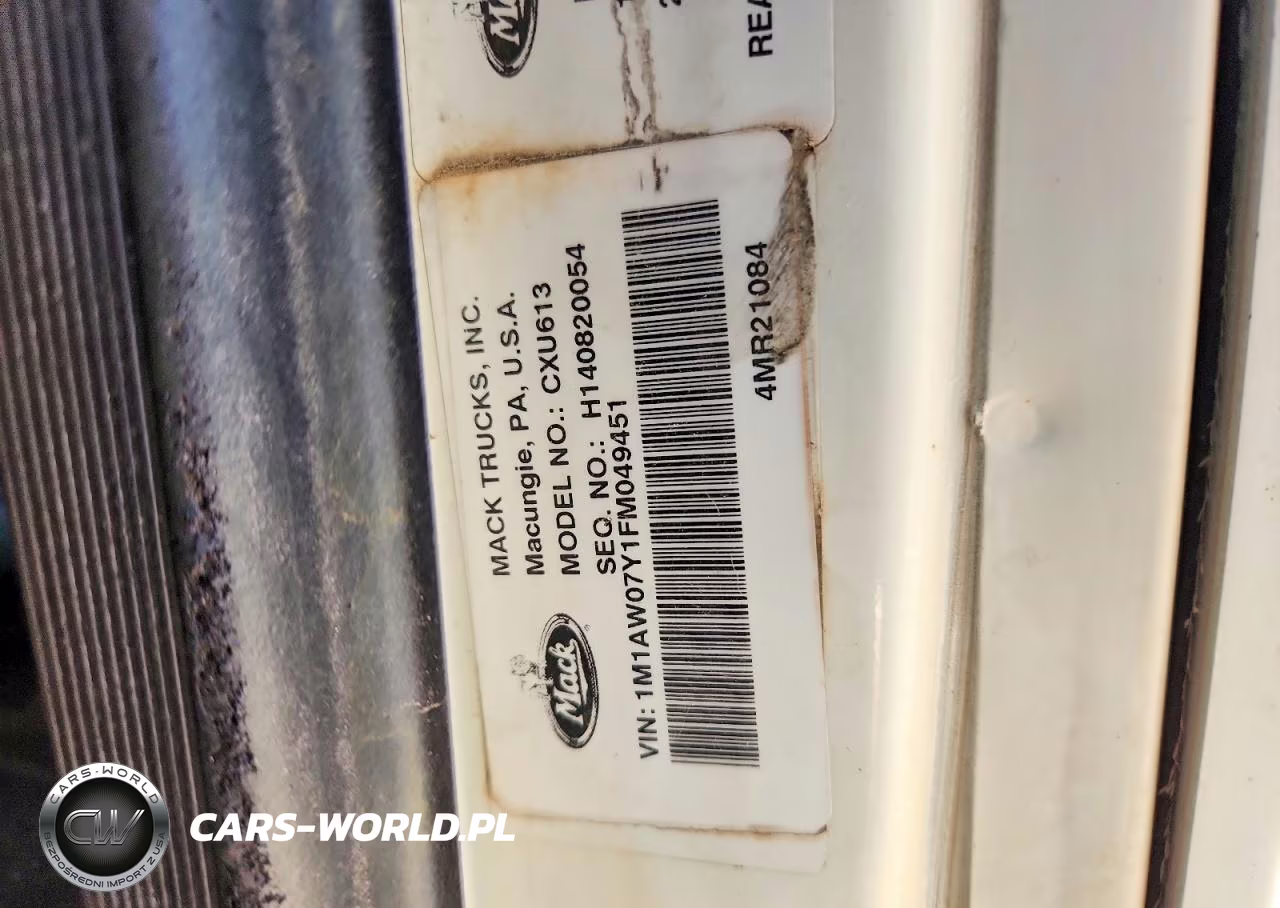 2015 Mack Cxu613 Semi Truck VIN:1M1AW07Y1FM049451 - 12
