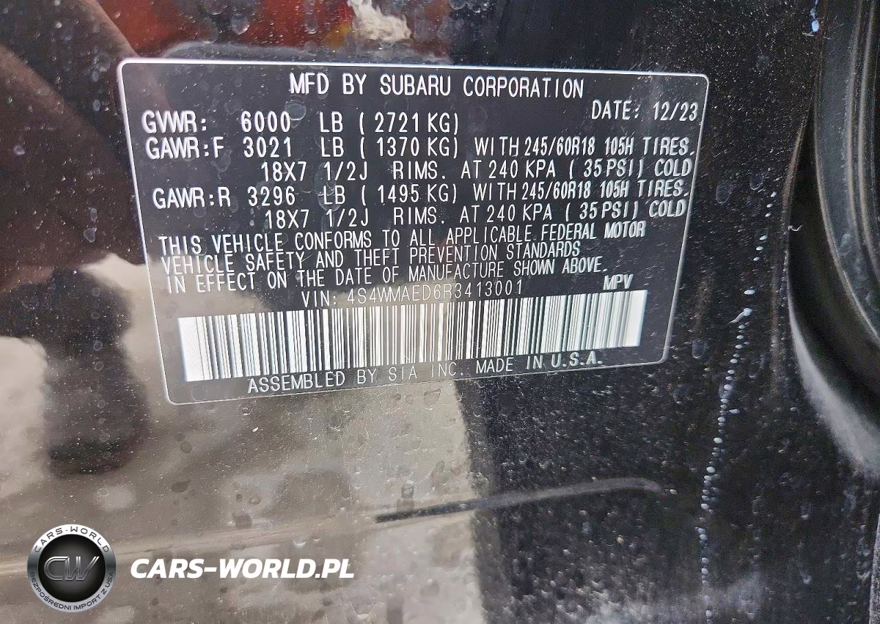 2024 Subaru Ascent Premium VIN:4S4WMAED6R3413001 - 12