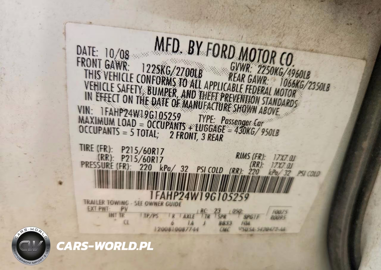 2009 Ford Taurus Sel VIN:1FAHP24W19G105259 - 12