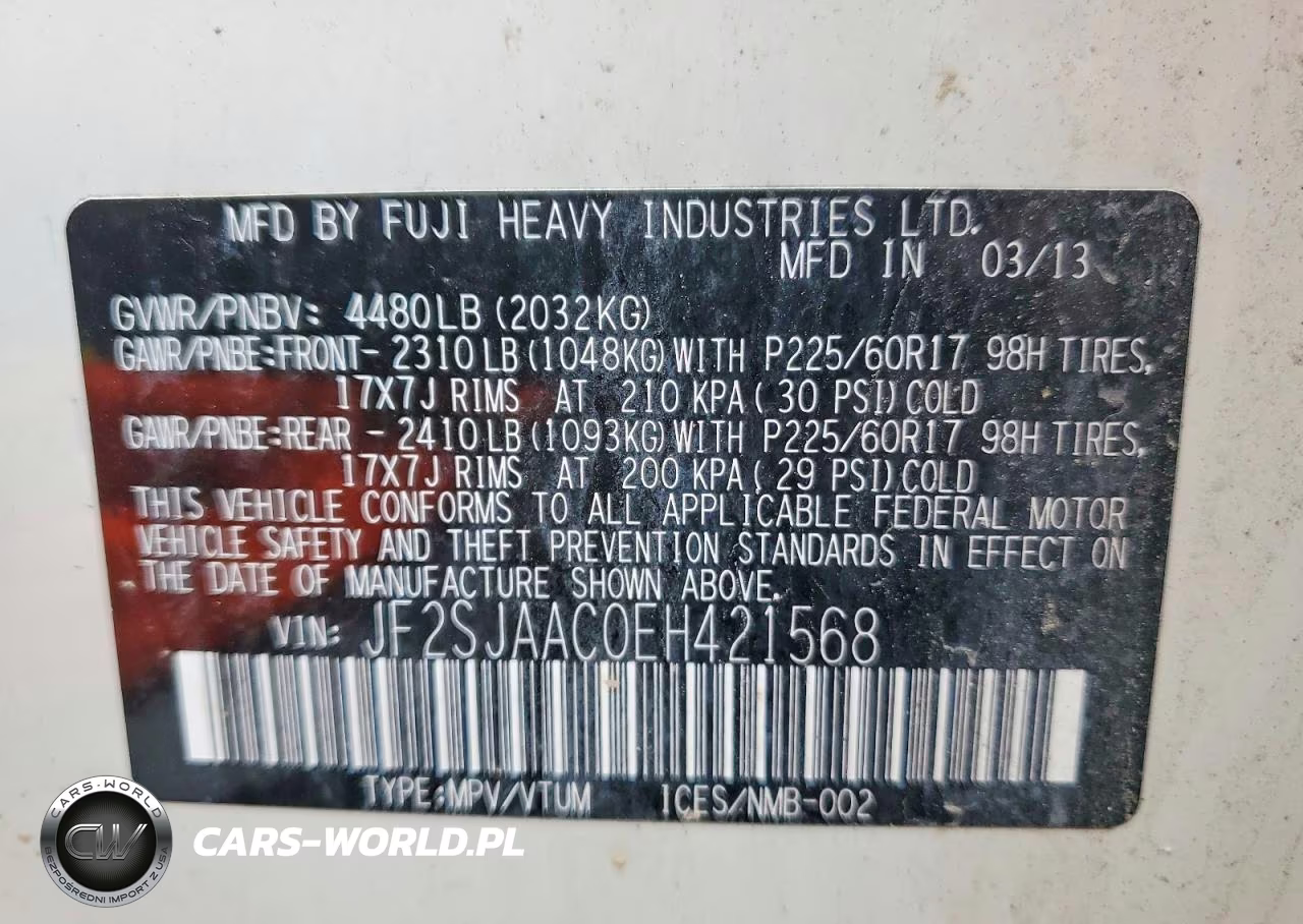 2014 Subaru Forester 2.5I VIN:JF2SJAAC0EH421568 - 12