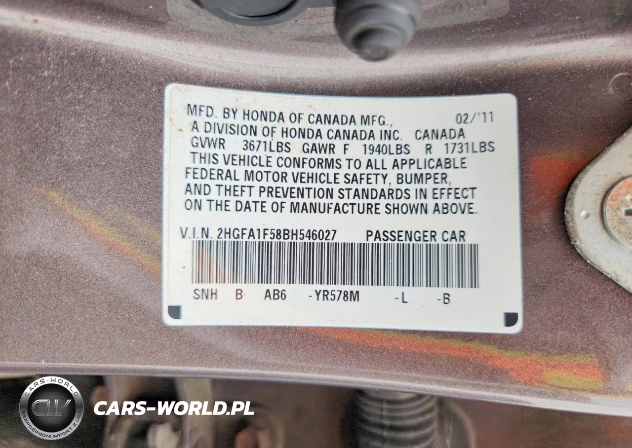 2011 Honda Civic Lx VIN:2HGFA1F58BH546027 - 12