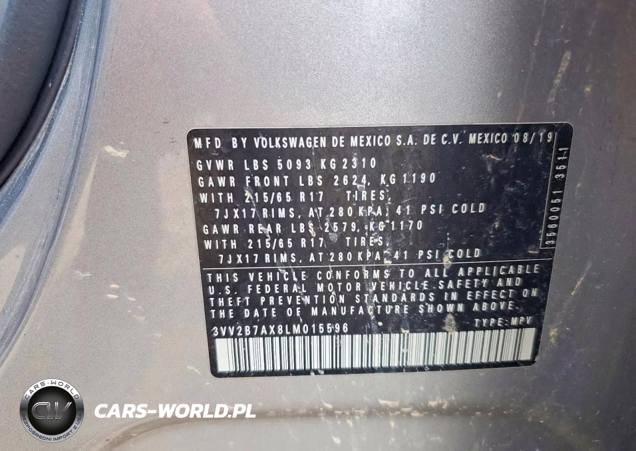 2020 Volkswagen Tiguan Se VIN:3VV2B7AX8LM015596 - 13
