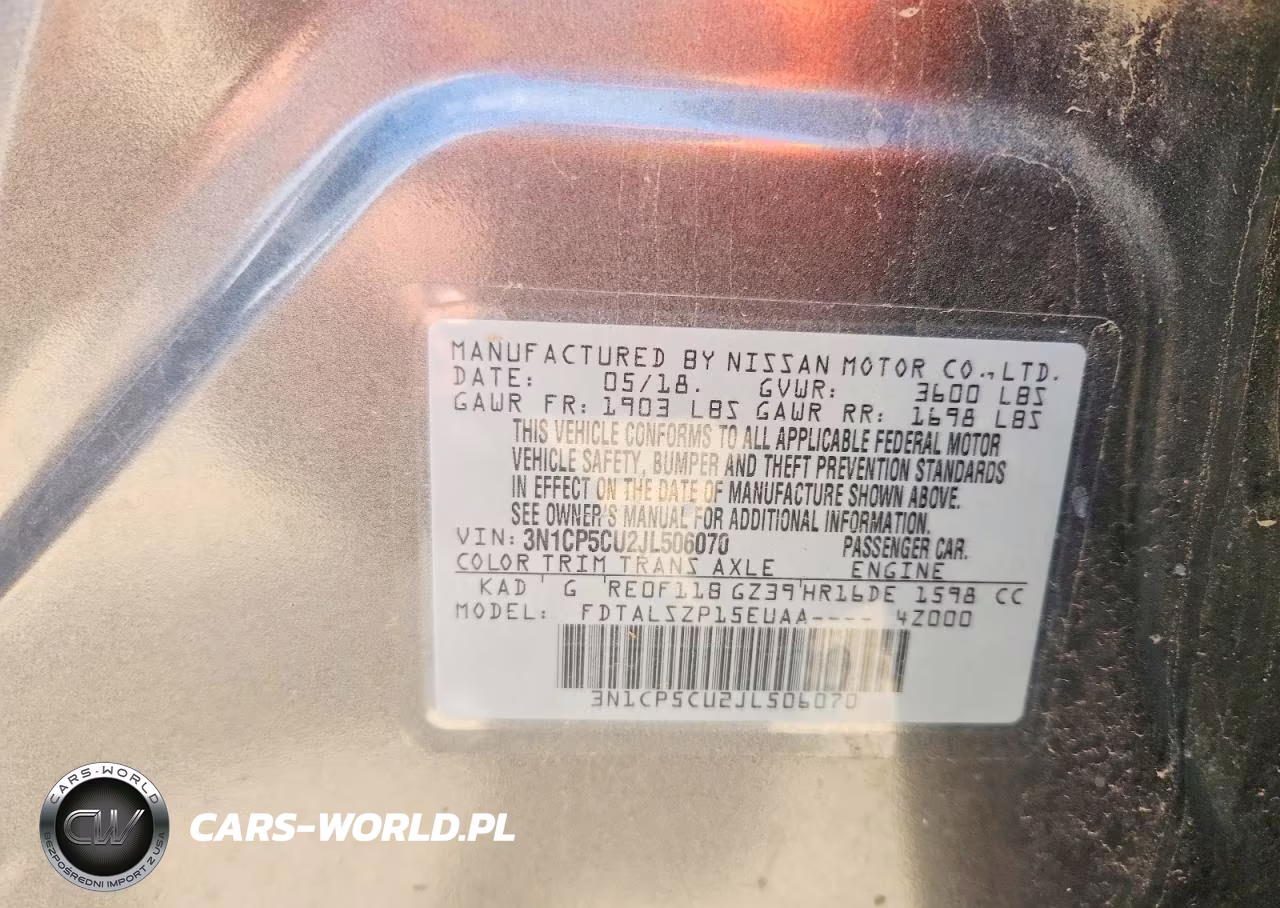 2018 Nissan Kicks S VIN:3N1CP5CU2JL506070 - 12