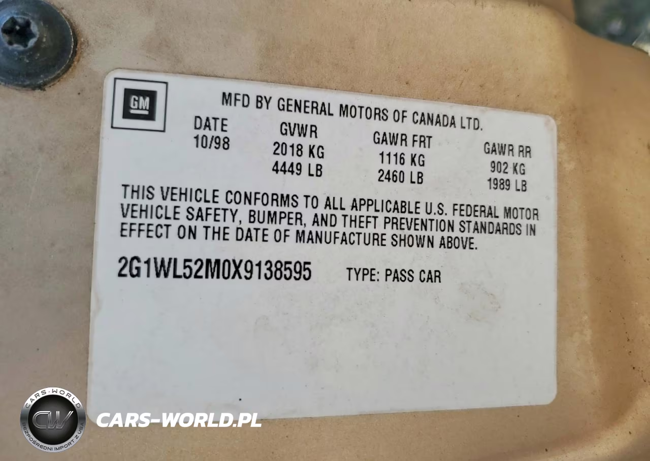 1999 Chevrolet Lumina Base VIN:2G1WL52M0X9138595 - 12