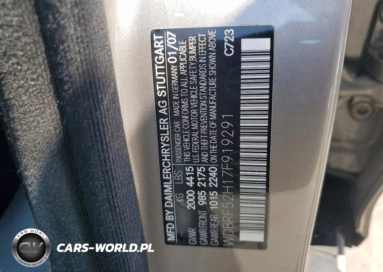 2007 Mercedes-Benz C 230 VIN:WDBRF52H17F919291 - 12
