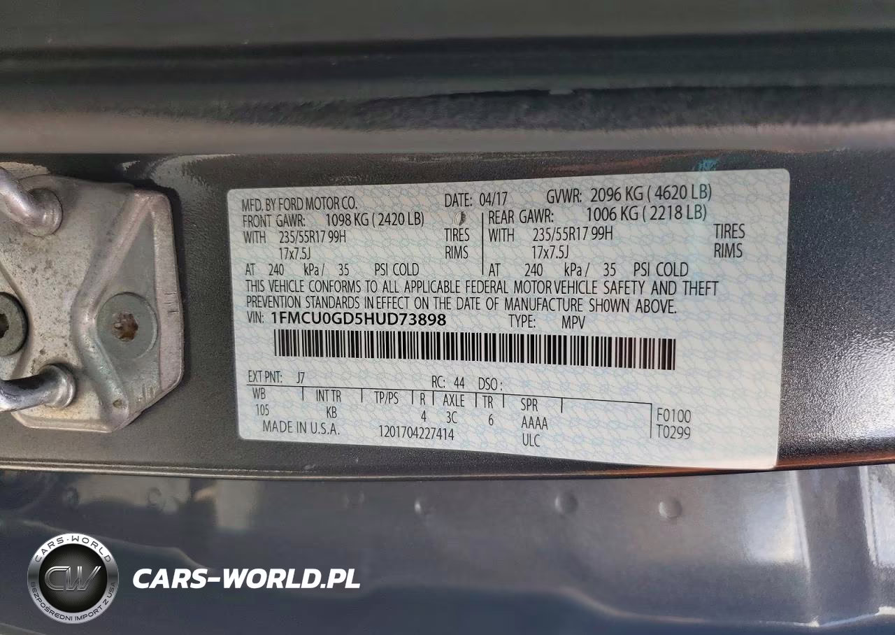 2017 Ford Escape Se VIN:1FMCU0GD5HUD73898 - 13