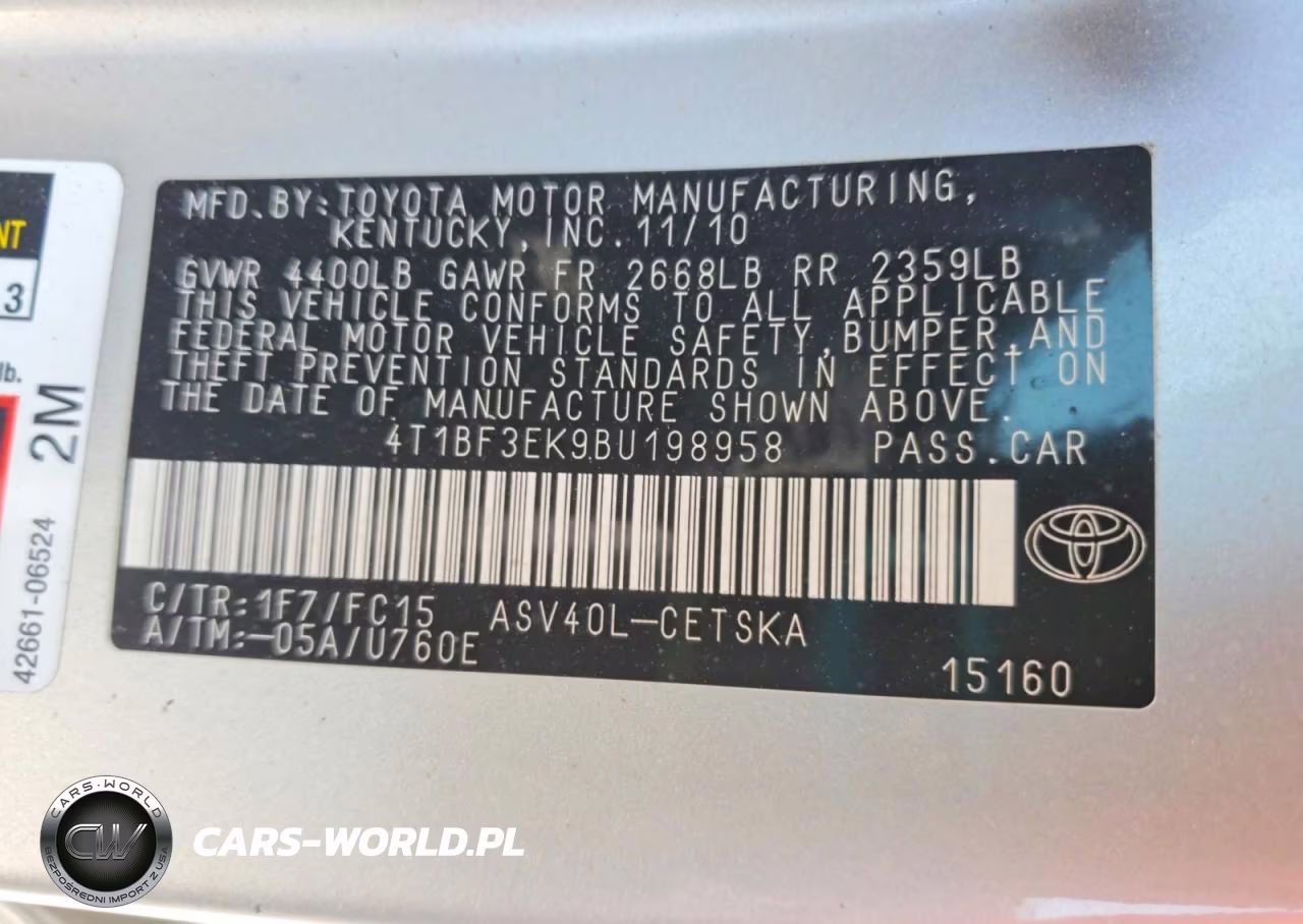 2011 Toyota Camry Se VIN:4T1BF3EK9BU198958 - 12