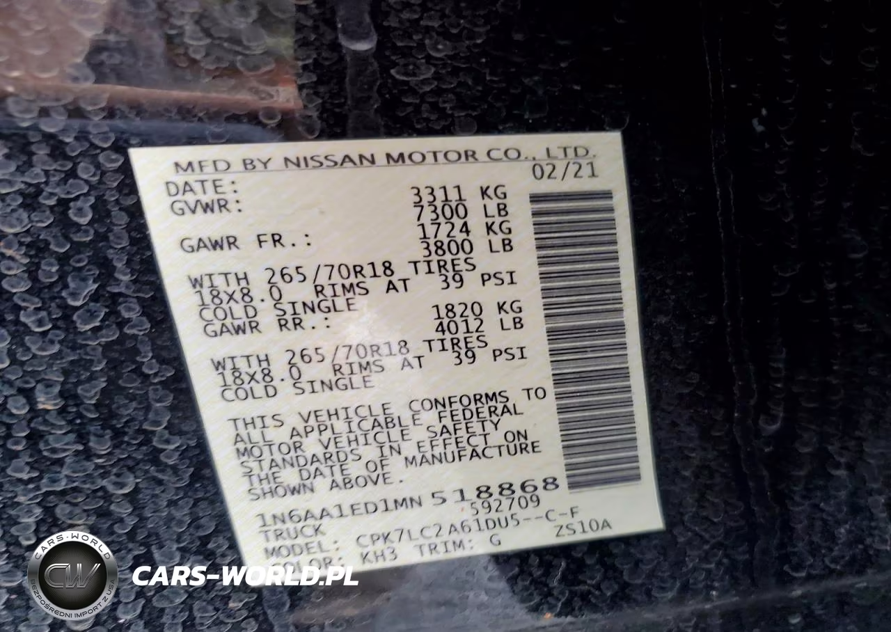 2021 Nissan Titan Sv VIN:1N6AA1ED1MN518868 - 13