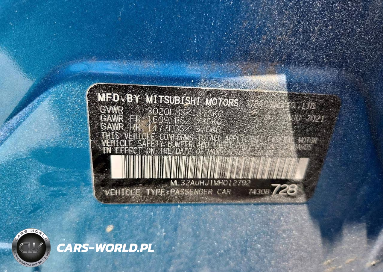 2021 Mitsubishi Mirage Es VIN:ML32AUHJ1MH012792 - 12