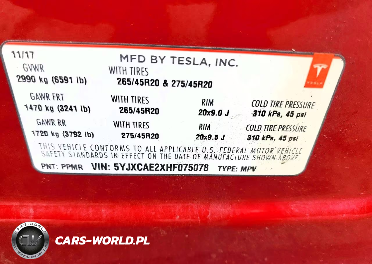 2017 Tesla Model X VIN:5YJXCAE2XHF075078 - 14