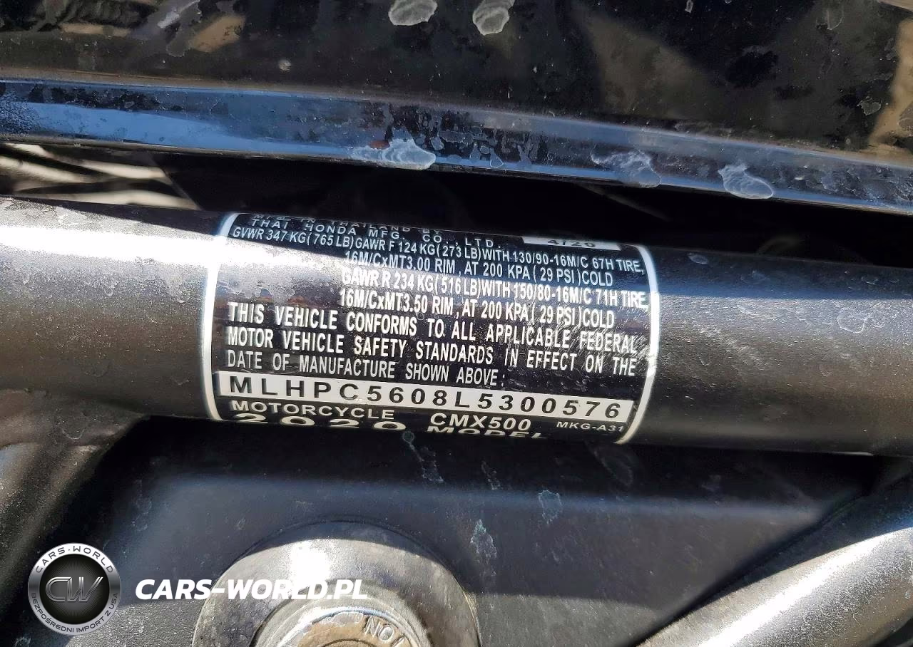 2020 Honda Cmx500 VIN:MLHPC5608L5300576 - 9