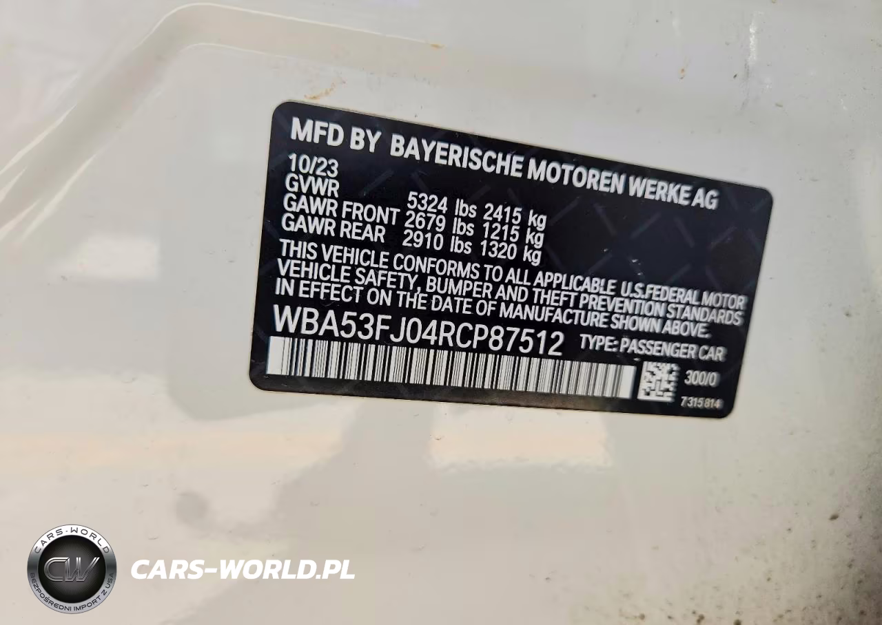 2024 BMW 530 Xi VIN:WBA53FJ04RCP87512 - 12