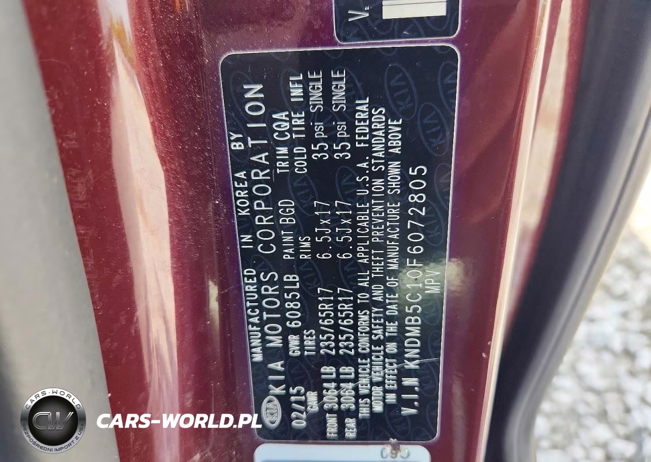 2015 Kia Sedona Lx VIN:KNDMB5C10F6072805 - 13