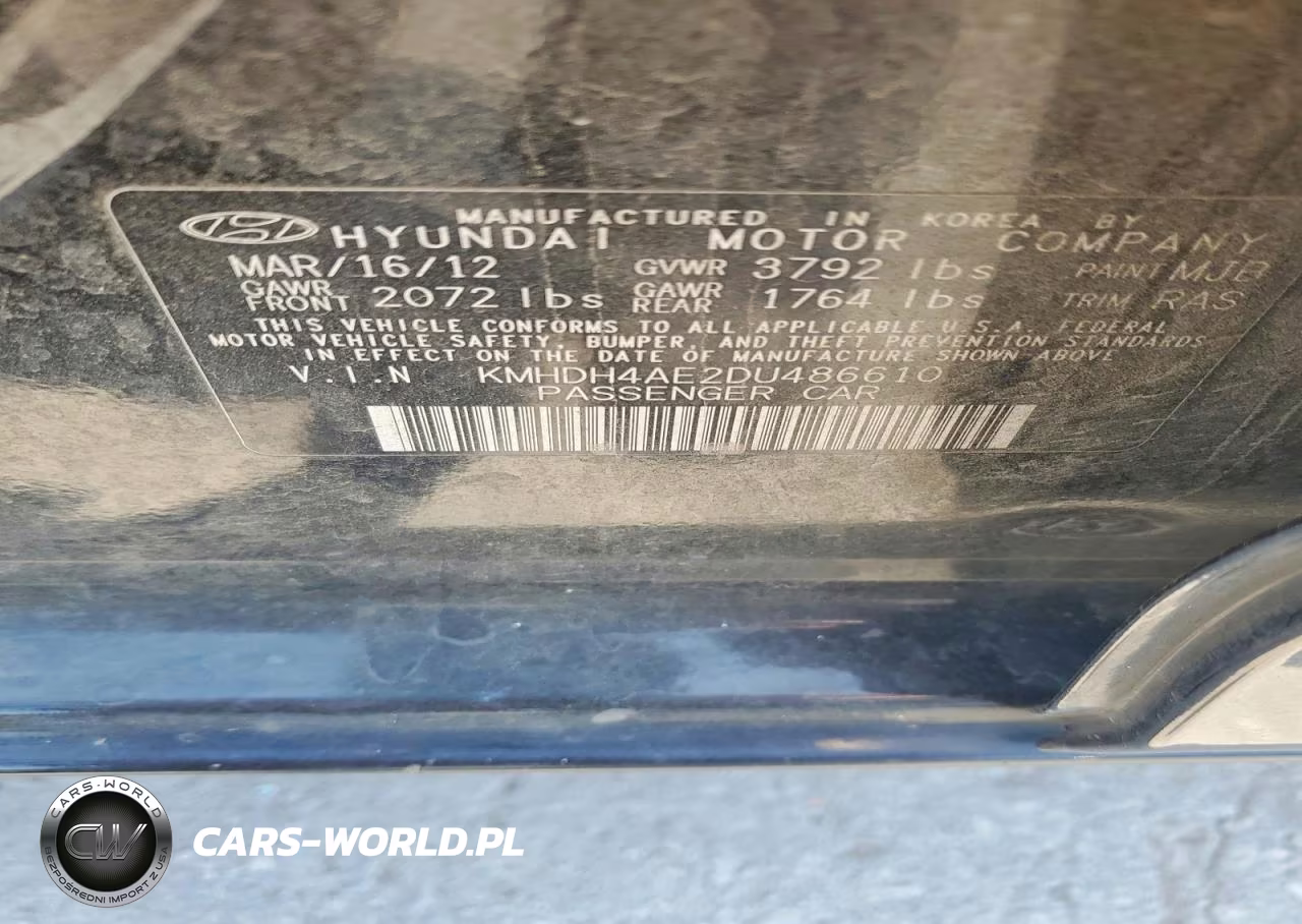 2013 Hyundai Elantra Limited VIN:KMHDH4AE2DU486610 - 12