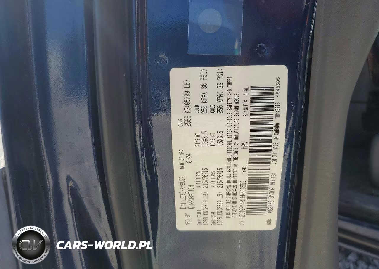 2005 Chrysler Town & Country Lx VIN:2C4GP44R15R286593 - 13