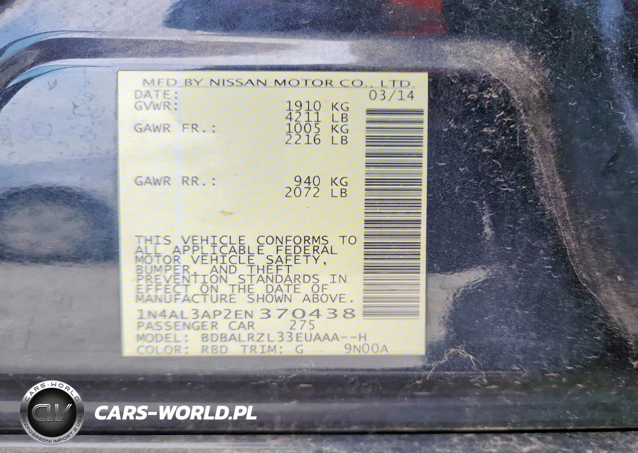 2014 Nissan Altima 2.5 S VIN:1N4AL3AP2EN370438 - 12