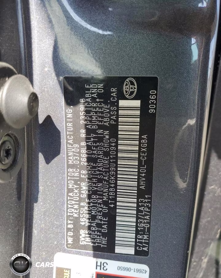 2009 Toyota Camry Hybrid VIN:4T1BB46K99U110940 - 13