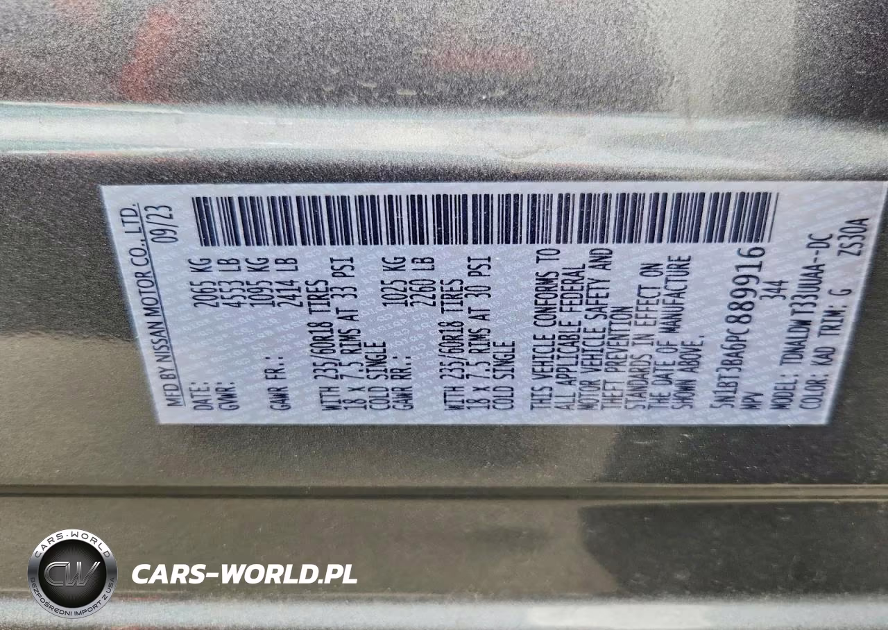 2023 Nissan Rogue Sv VIN:5N1BT3BA6PC889916 - 14