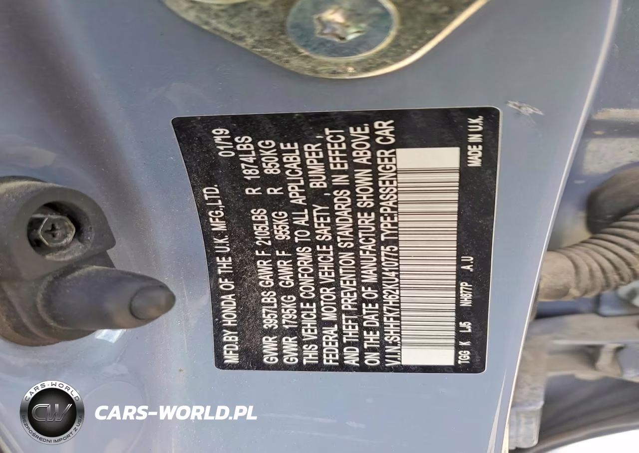 2019 Honda Civic Ex VIN:SHHFK7H62KU410775 - 12