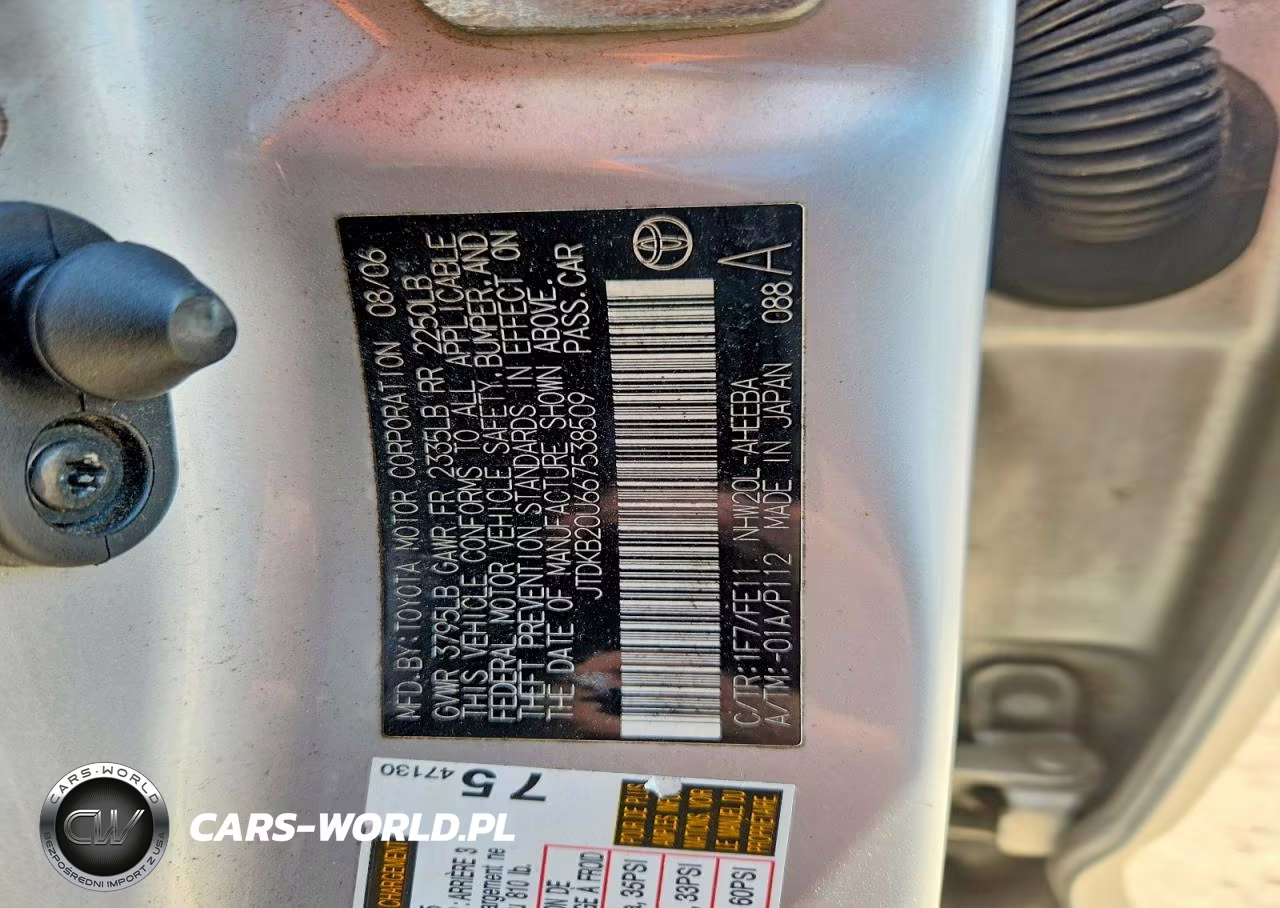 2006 Toyota Prius Base VIN:JTDKB20U667538509 - 12