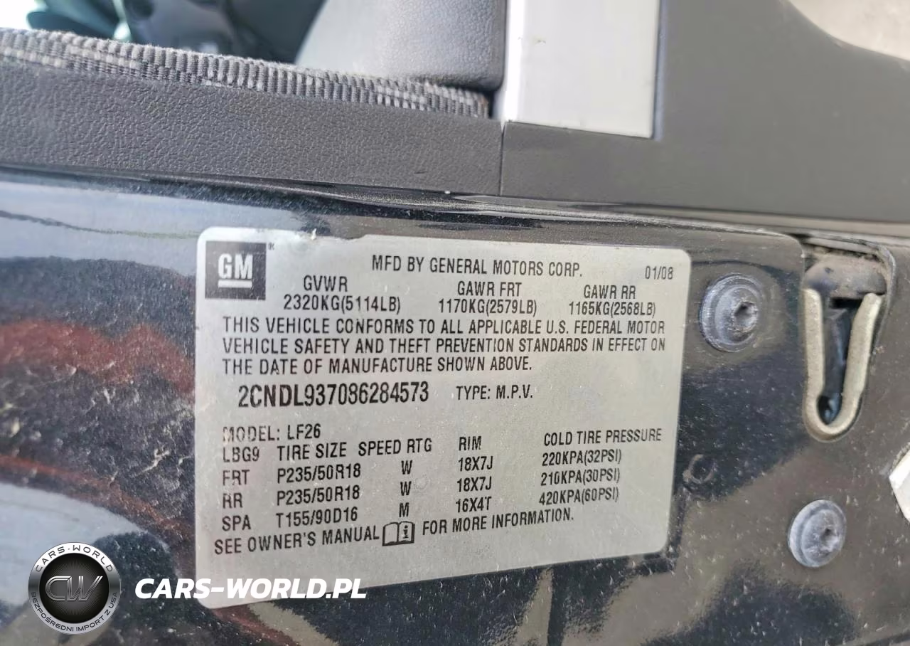 2008 Chevrolet Equinox Sport VIN:2CNDL937086284573 - 13
