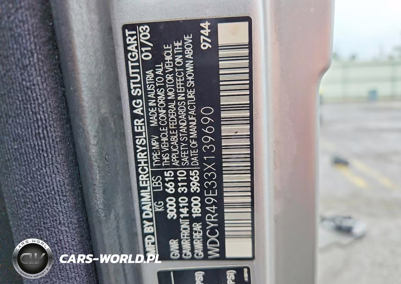 2003 Mercedes-Benz G 500 VIN:WDCYR49E33X139690 - 14