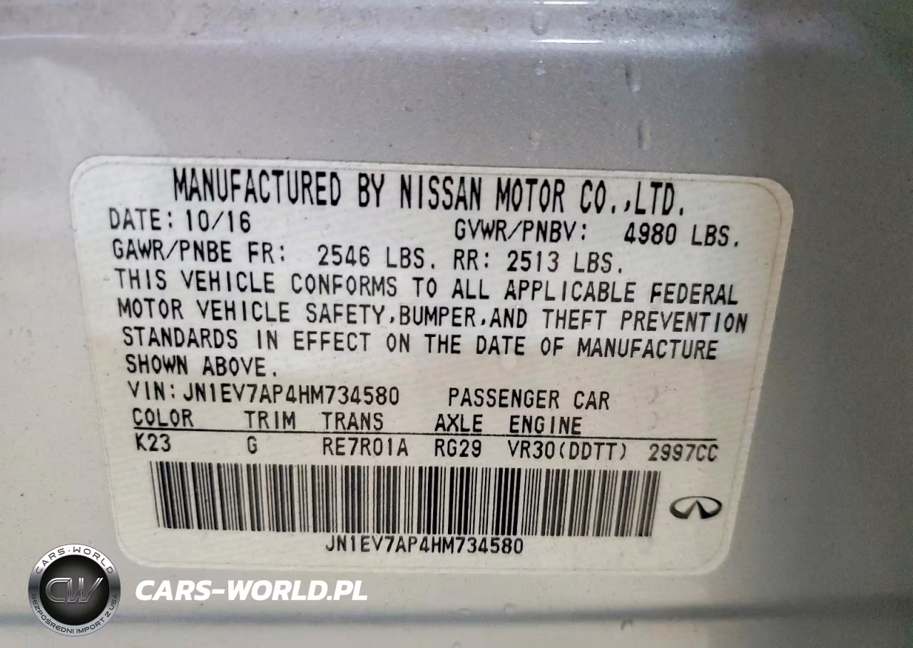 2017 Infiniti Q50 3.0T Premium VIN:JN1EV7AP4HM734580 - 12