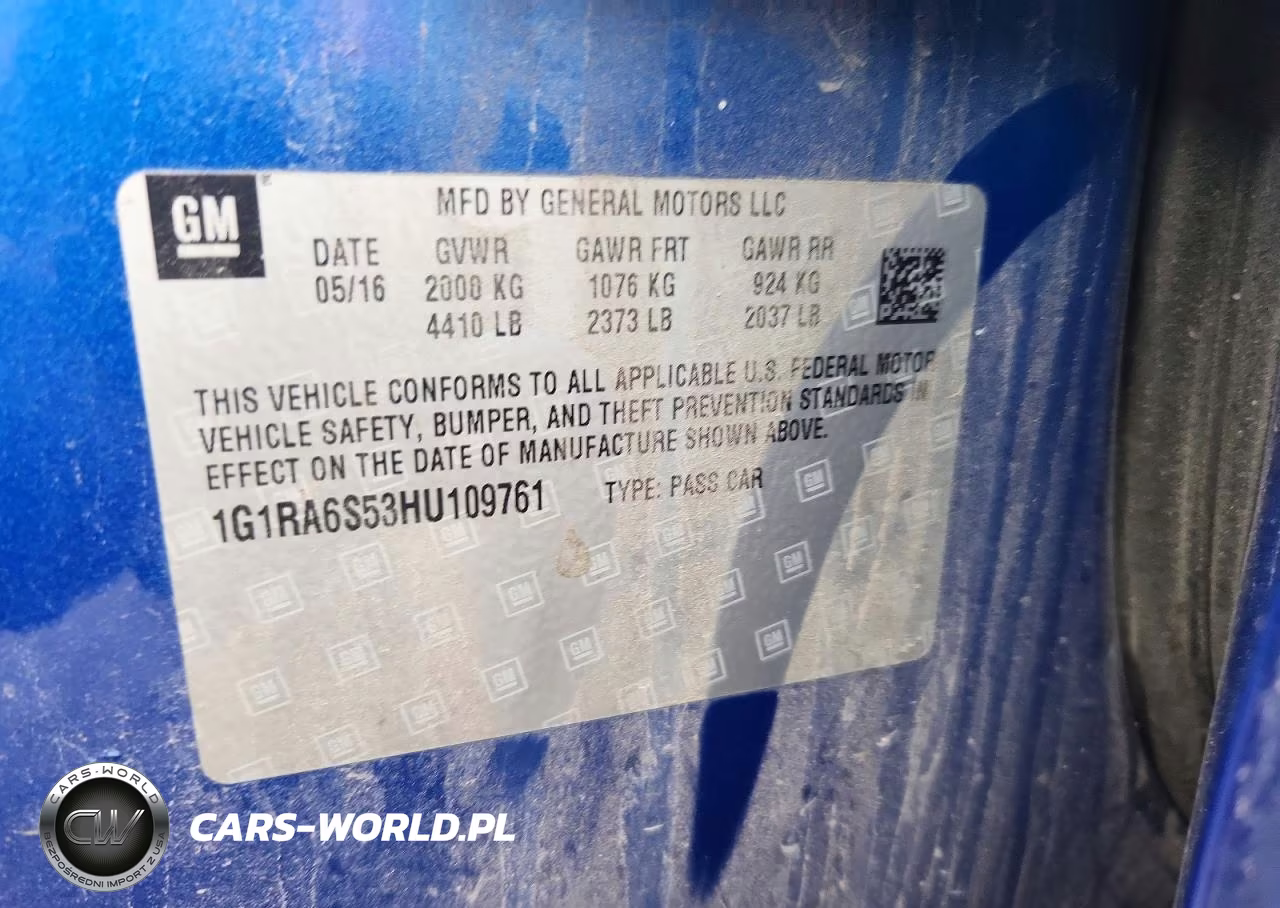2017 Chevrolet Volt Lt VIN:1G1RA6S53HU109761 - 13