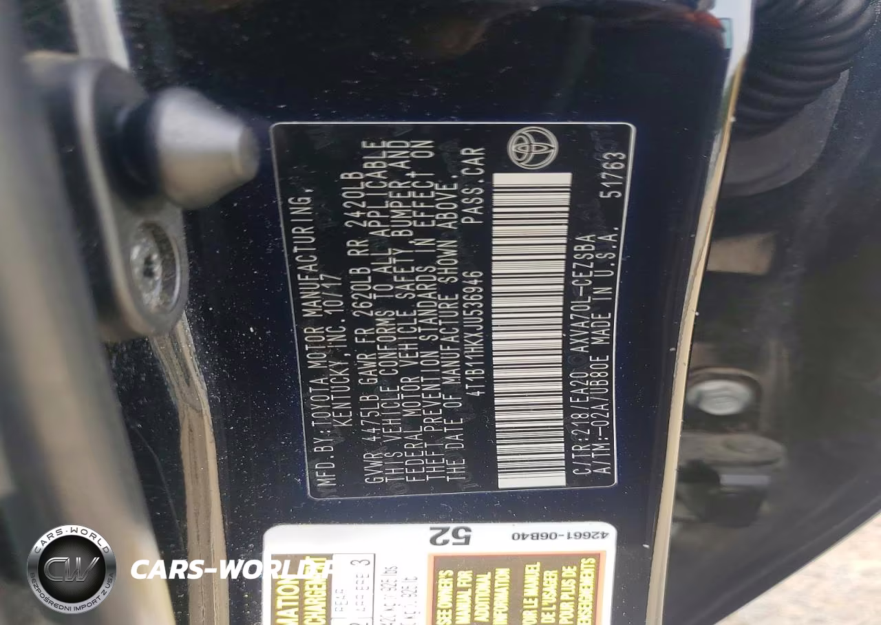 2018 Toyota Camry Se VIN:4T1B11HKXJU536946 - 12