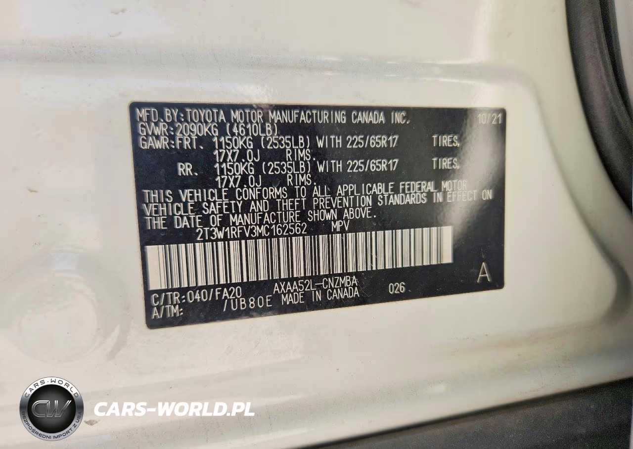 2021 Toyota Rav4 Xle VIN:2T3W1RFV3MC162562 - 14