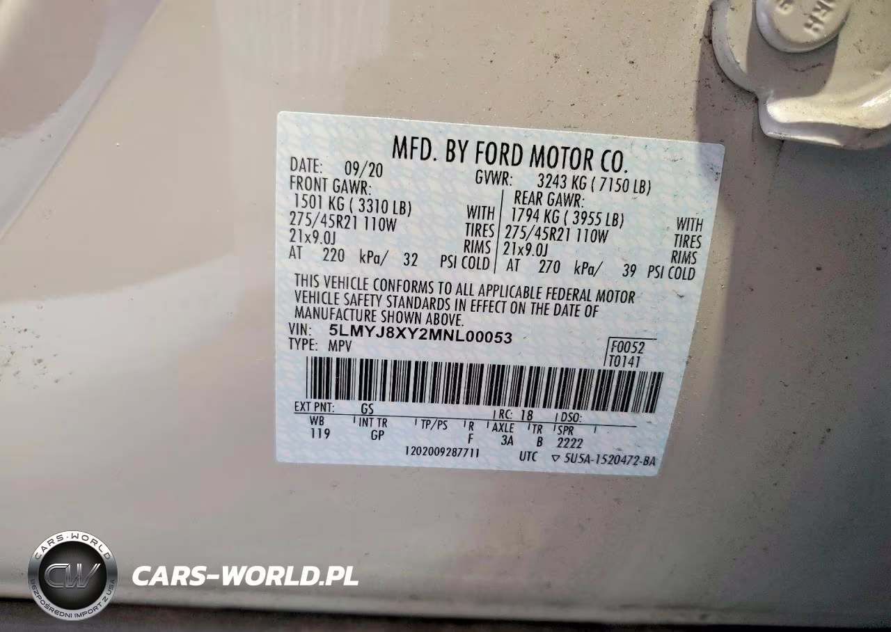 2021 Lincoln Aviator Grand Touring VIN:5LMYJ8XY2MNL00053 - 14