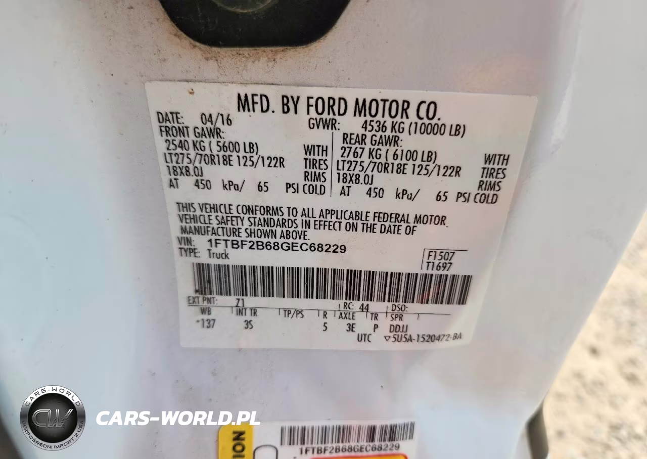 2016 Ford F250 Super Duty VIN:1FTBF2B68GEC68229 - 12