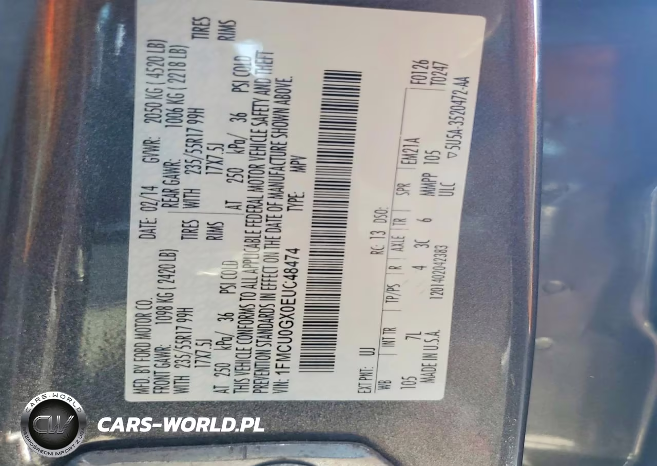 2014 Ford Escape Se VIN:1FMCU0GX0EUC48474 - 13