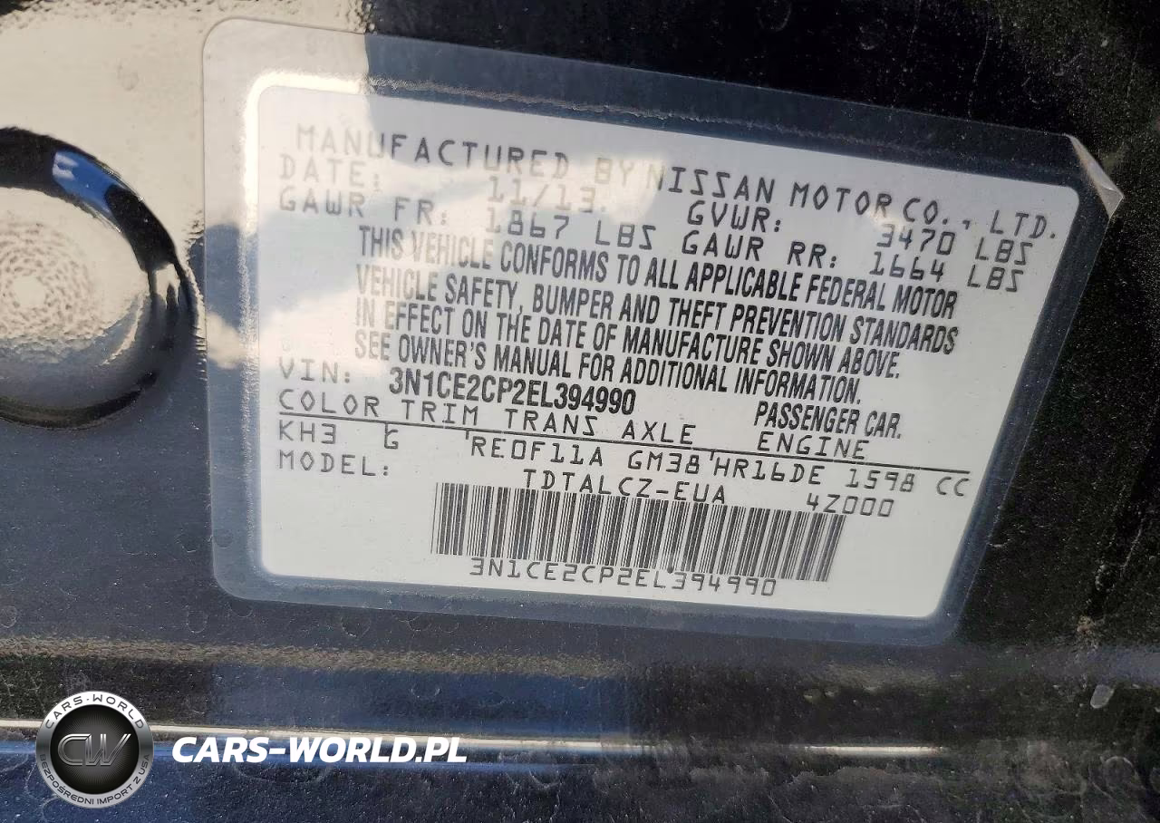 2014 Nissan Versa Note S Plus VIN:3N1CE2CP2EL394990 - 12