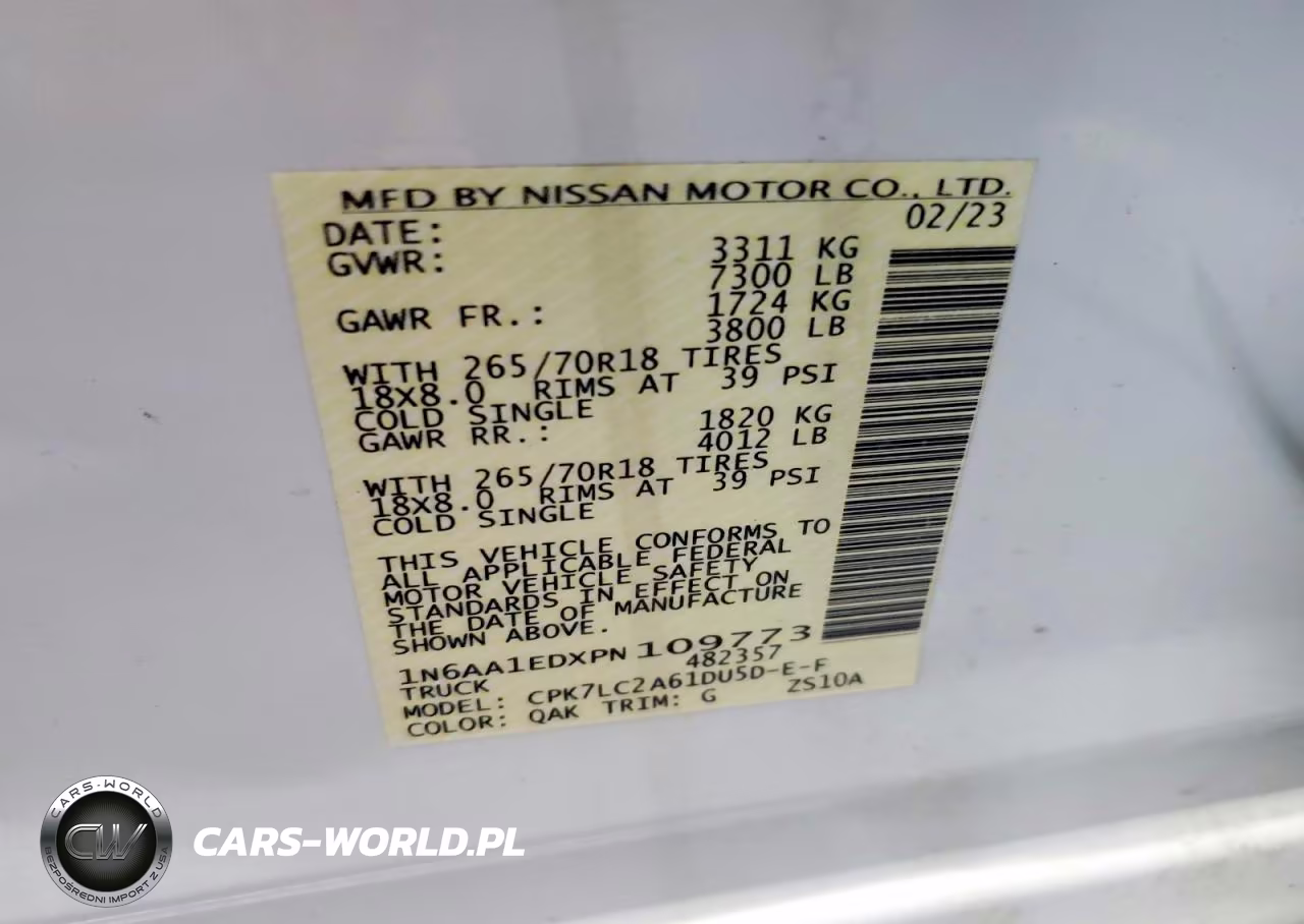 2023 Nissan Titan Sv VIN:1N6AA1EDXPN109773 - 13