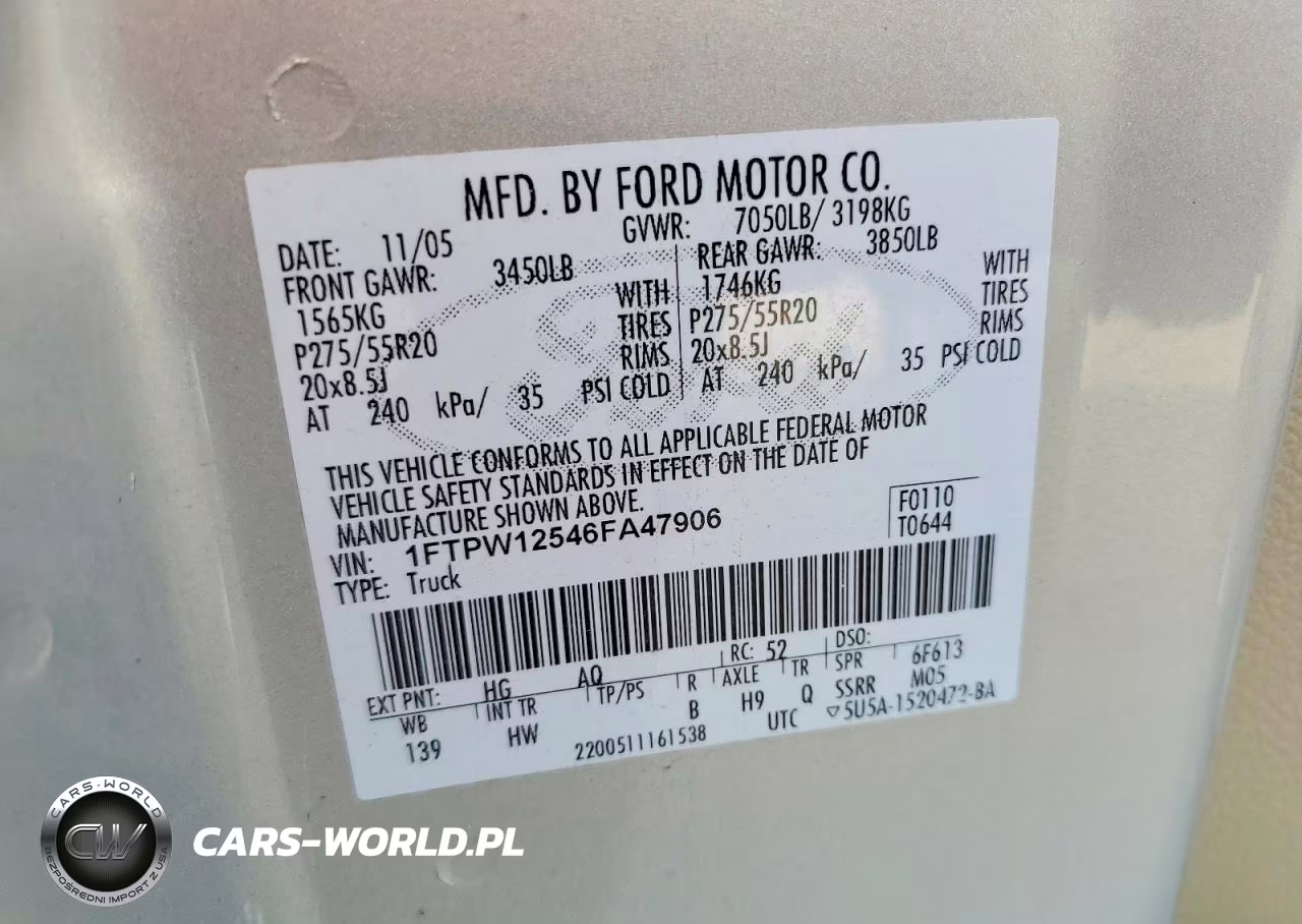 2006 Ford F150 Supercrew VIN:1FTPW12546FA47906 - 12