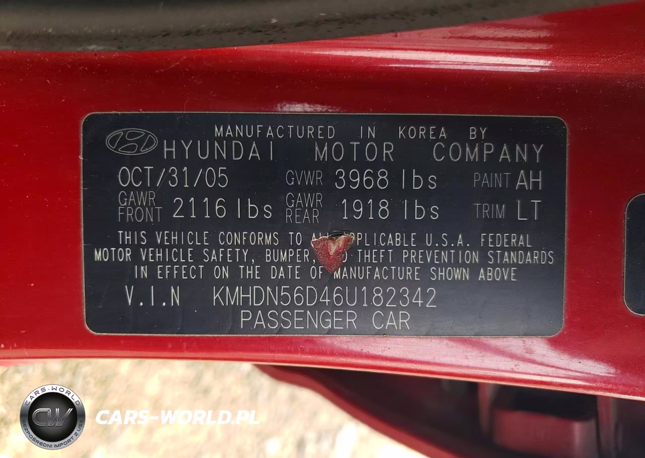 2006 Hyundai Elantra Gls VIN:KMHDN56D46U182342 - 12