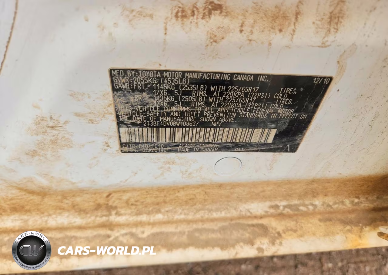 2011 Toyota Rav4 Base VIN:2T3BF4DV0BW108637 - 12