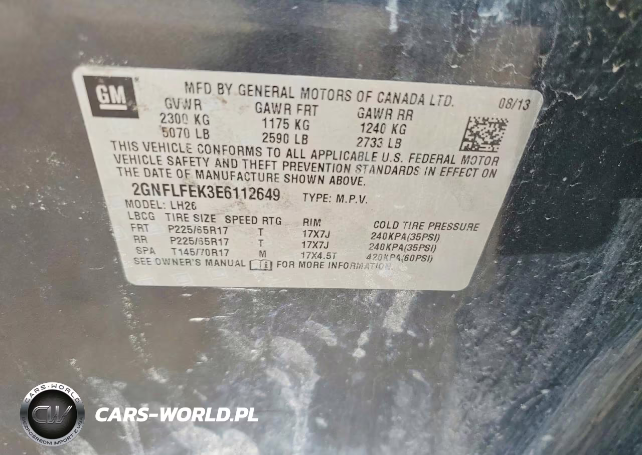 2014 Chevrolet Equinox Lt VIN:2GNFLFEK3E6112649 - 13