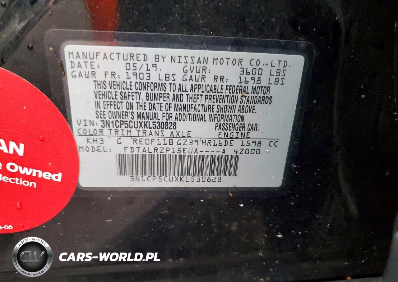 2019 Nissan Kicks S VIN:3N1CP5CUXKL530828 - 13